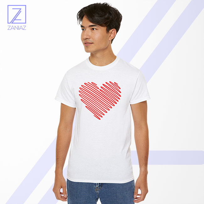 Red Heart Diagonal Tshirt - Best Love