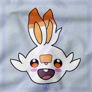 Scorbunny Rabbit Pokemon closeup Tshirt - Video Game