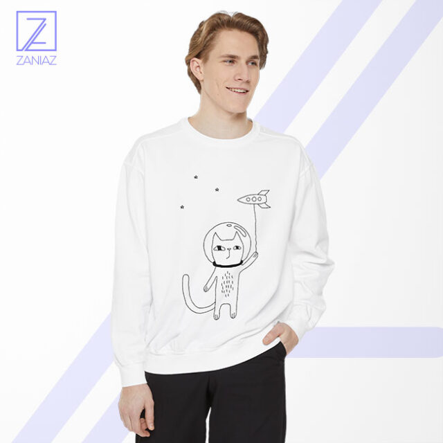 Retro Space Cat Astronaut Galaxy Funny Graphic Tee