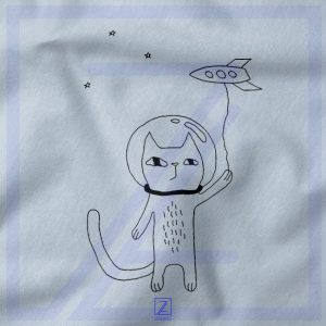 Space Cat closeup Tshirt - Animal Space Merch
