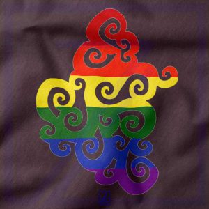 Swirly Pride closeup Sweatshirt - Rainbow Flag Merch