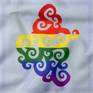 Swirly Pride closeup Tshirt - Rainbow Flag Merch