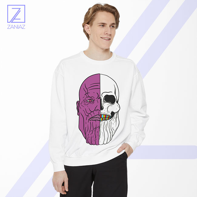 Thanos Face Half Skull Sweatshirt - Supervillain