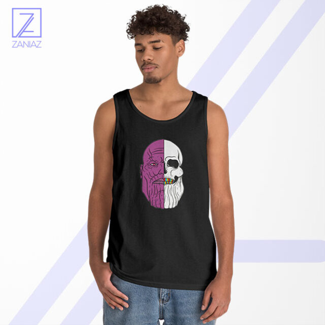 Thanos Face Half Skull Tank Top