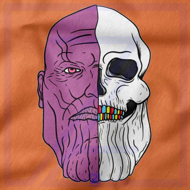 Thanos Face Half Skull closeup Hoodie - Supervillain