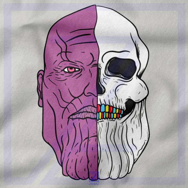 Thanos Face Half Skull closeup Sweatshirt - Supervillain