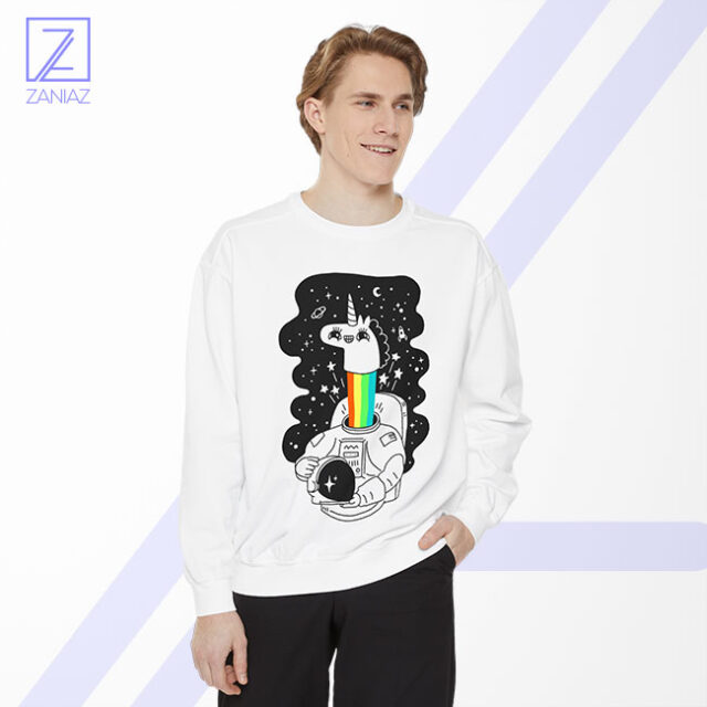 Cosmic Unicorn Astronaut Rainbow Graphic Tee
