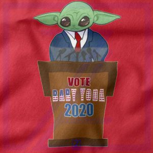 Vote Baby Yoda 2020 closeup Hoodie - Funny Mandalorian