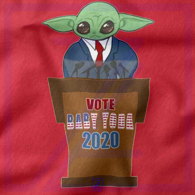 Vote Baby Yoda 2020 closeup Hoodie - Funny Mandalorian