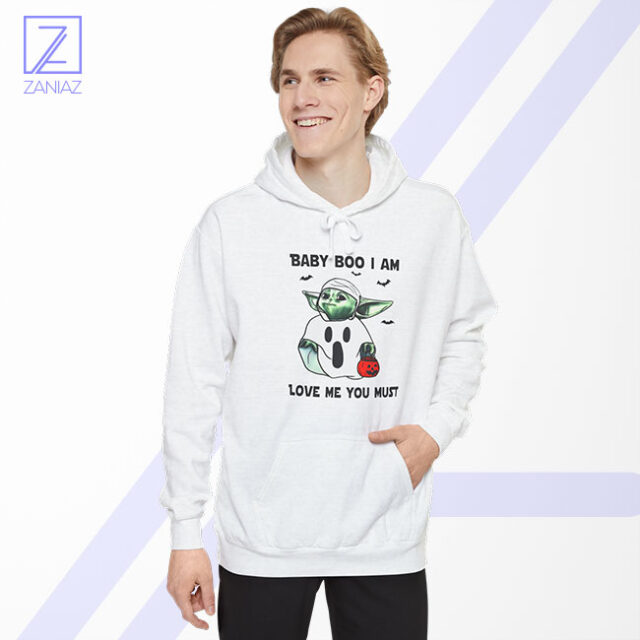 Baby Yoda Saying Boo Cute Sci-Fi Halloween T-Shirt
