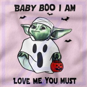 Baby Yoda Boo closeup Hoodie - Quarantine Halloween