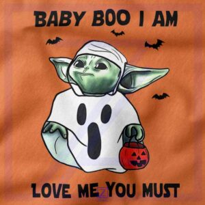 Baby Yoda Boo closeup Tshirt - Quarantine Halloween