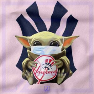 Baby Yoda New York Yankees closeup Hoodie - Star Wars Baseball