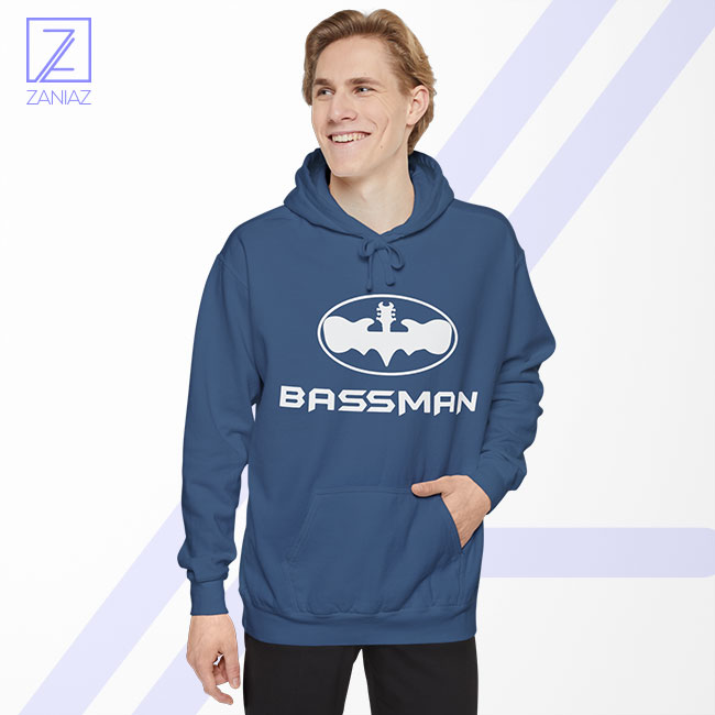 Bassman Guitarist Hoodie - Parody Batman Logo