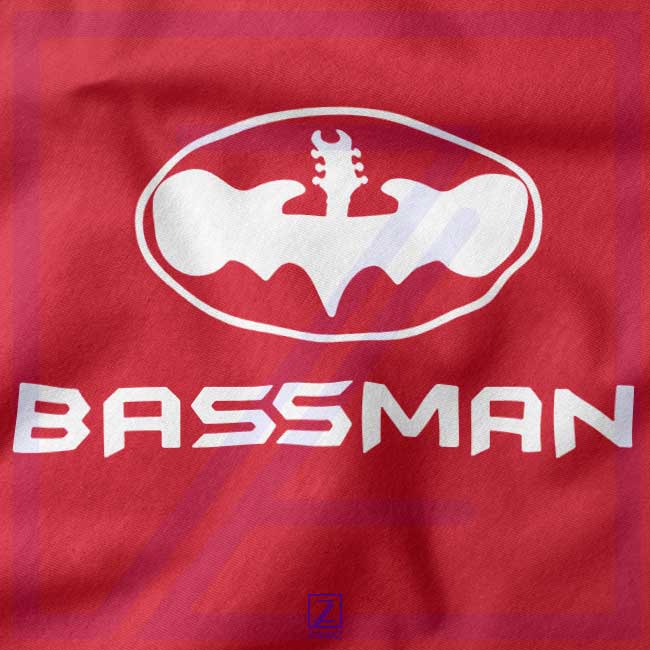 Bassman Guitarist closeup Hoodie - Parody Batman Logo