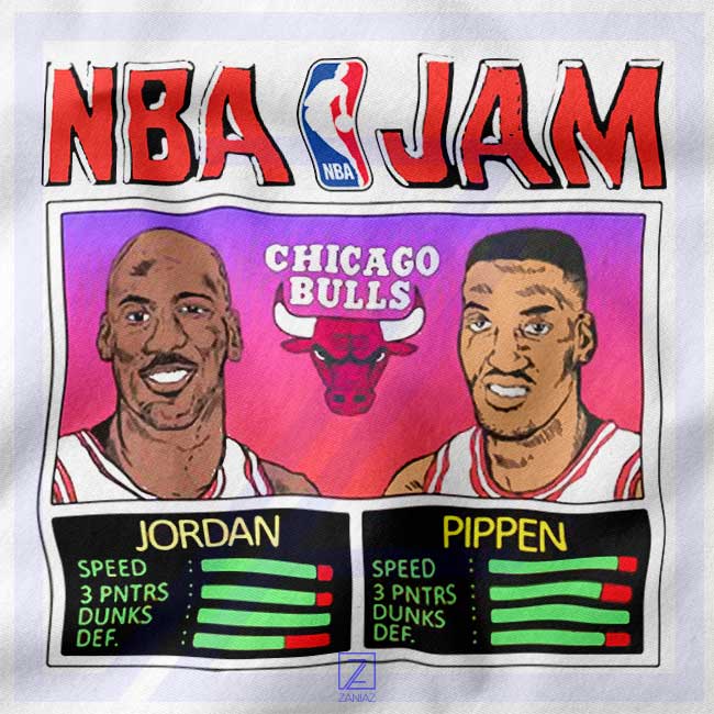 Best NBA Player Basketball Duo Jam closeup Tshirt - Scottie Pippen X Michael Jordan