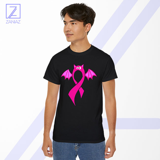 Breast Cancer Awareness Tshirt - Halloween Bat Merch