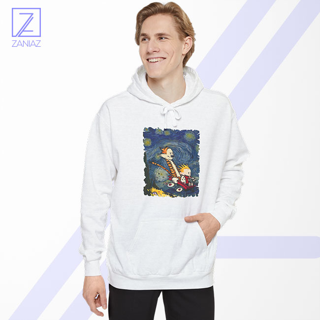 Calvin and Hobbes Stary Night Hoodie - Comic Strip