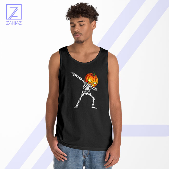 Dabbing Pumpkin Tank Top - Skeleton Halloween