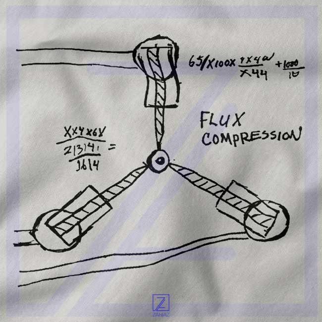 Flux Capacitor Sketch closeup Tshirt - Buy Back to The Future Merch