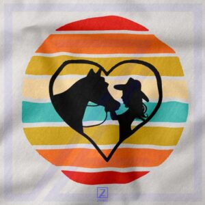 Girl With a Horse closeup Hoodie - Buy Retro Rainbow