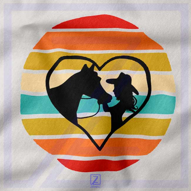 Girl With a Horse closeup Hoodie - Buy Retro Rainbow