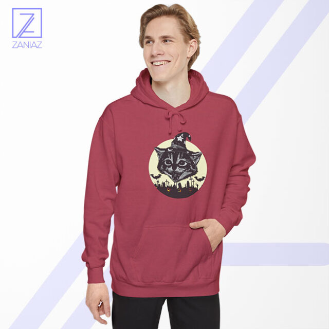 Retro Halloween Black Cat Spooky Season T-Shirt