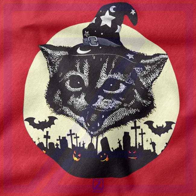 Halloween Black Cat closeup Sweatshirt - Pumpkin Bat