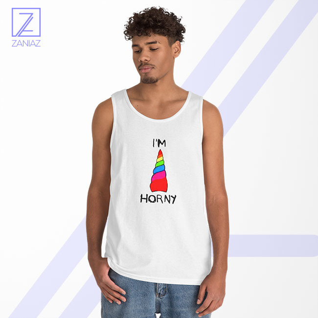 I am Horny Tank Top - Funny Unicorn Horn