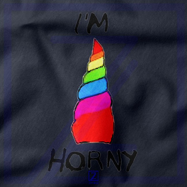 I am Horny closeup Hoodie - Funny Unicorn Horn