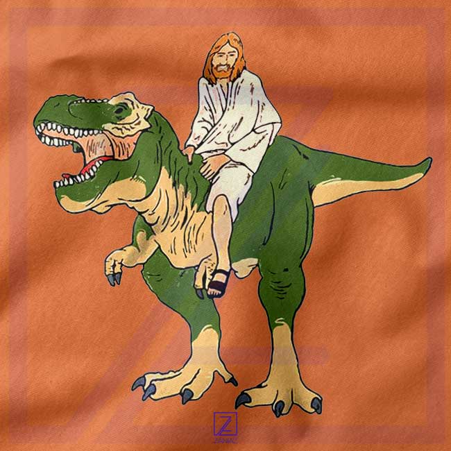 Jesus Riding T Rex closeup Sweatshirt - Best Religion