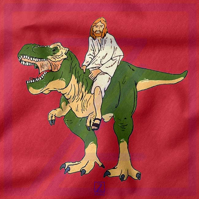 Jesus Riding T Rex closeup Tank Top - Best Religion