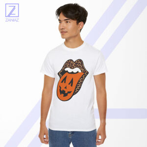 Leopard Pumpkin Mouth Tongue Tshirt - Women Fall