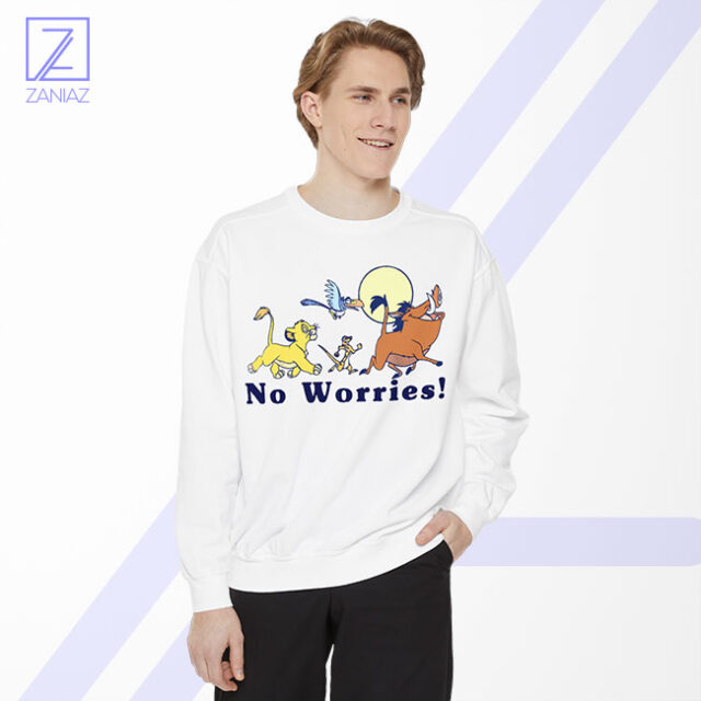 Retro Sunset Lion No Worries Graphic Apparel