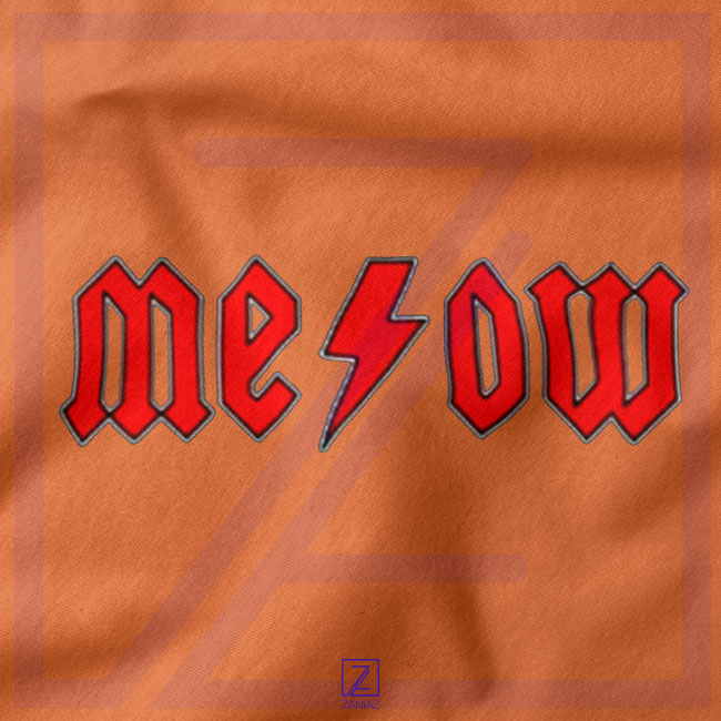 Meowtallica Merch closeup Tshirt - Cat Music Band