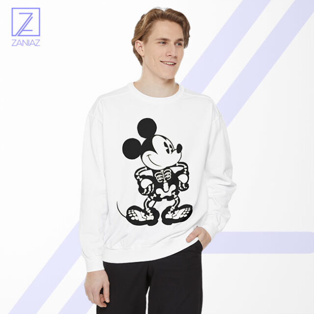Vintage Mickey Mouse Skull Edgy Parody Graphic