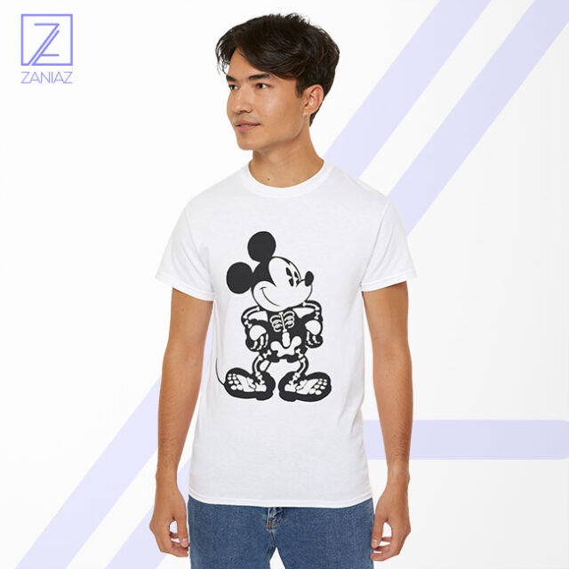 Vintage Mickey Mouse Skull Edgy Parody Graphic
