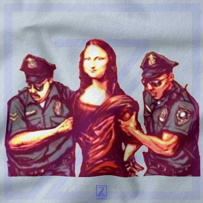 Mona Lisa Police closeup Hoodie - Best Funny Painting