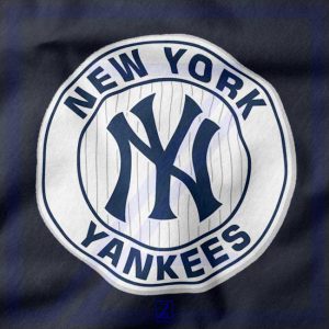 New York Yankees White Round closeup Tank Top - Baseball
