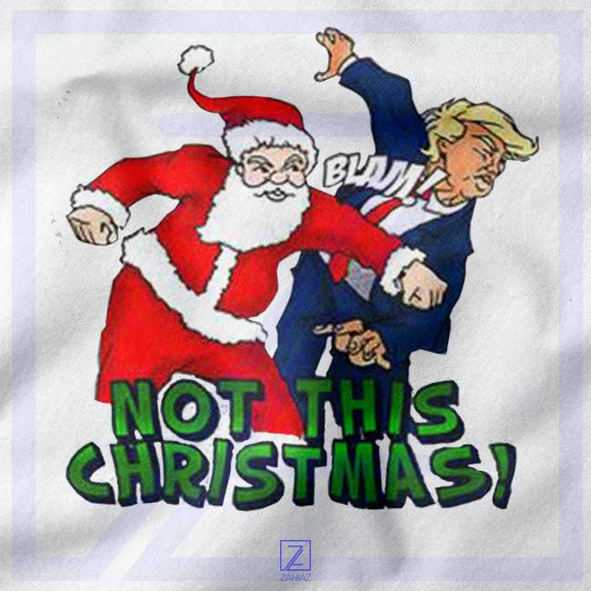 Not This Christmas closeup Tshirt - Santa Biden Harris
