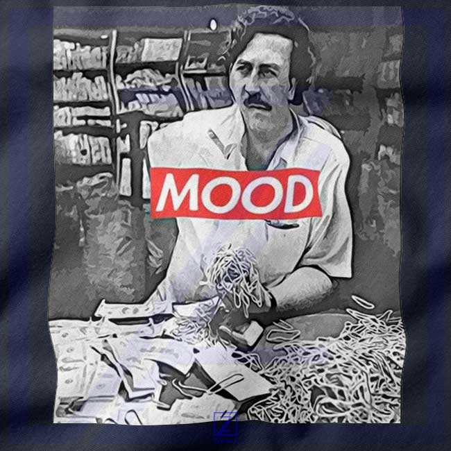 Pablo Escobar Mood Tee Medellin Cartel closeup Tshirts