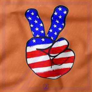 Peace Sign closeup Hoodie - Buy American Flag Patriotic