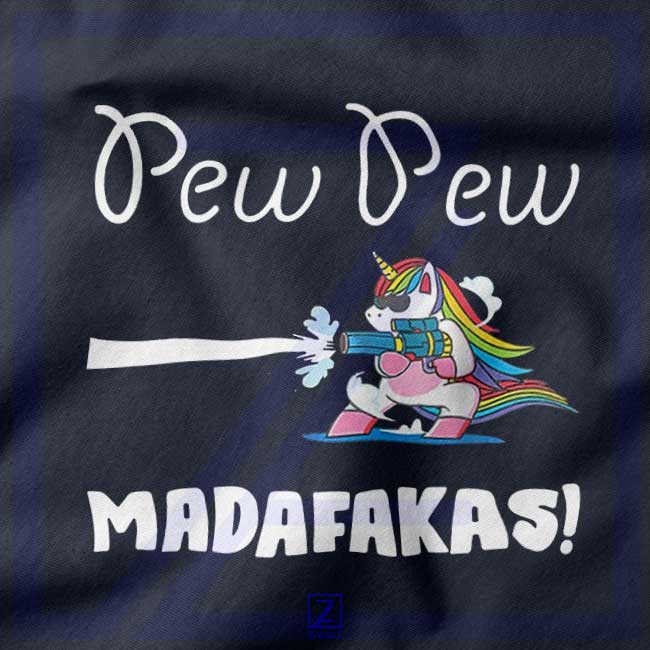 PewPewPew Unicorn Madafakas closeup Tshirt - Funny Unicorn