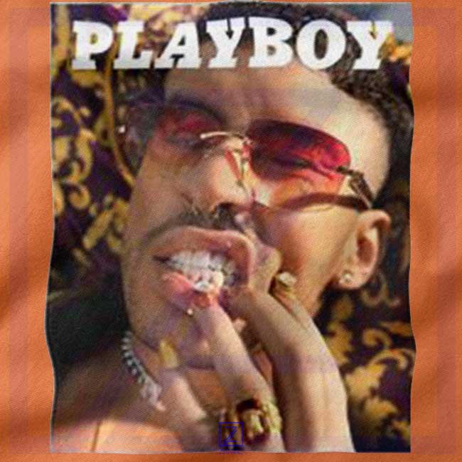 Play Boy Bad Bunny closeup Sweatshirt - Rapper Music