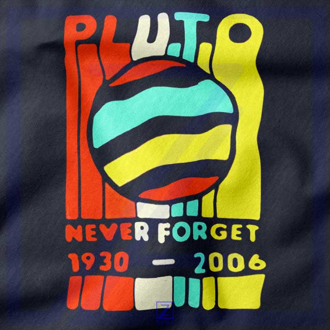 Pluto Never Forget closeup Tshirt - Vintage Space