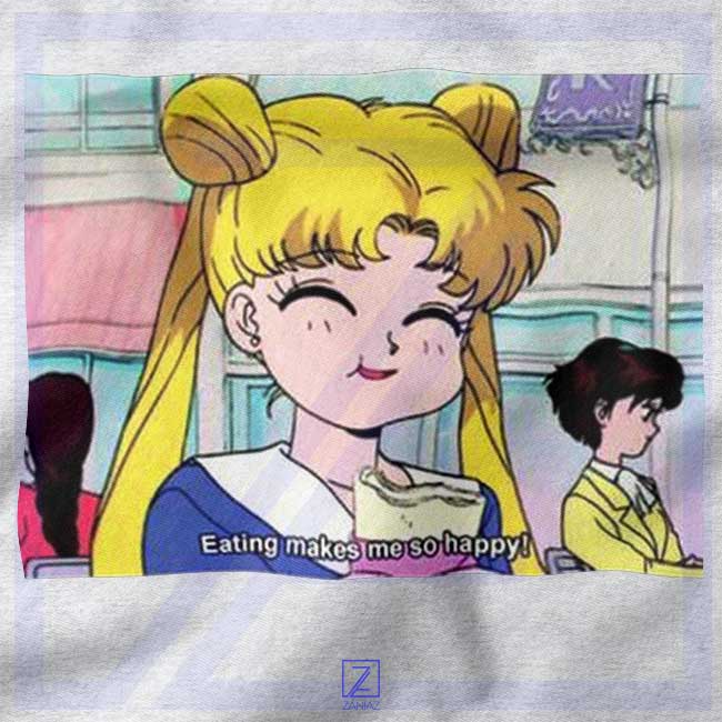 Sailor Moon Eating So Happy Best closeup Tshirt - Feminist