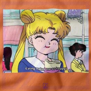 Sailor Moon Eating So Happy Food closeup Hoodie - Manga Series Merch