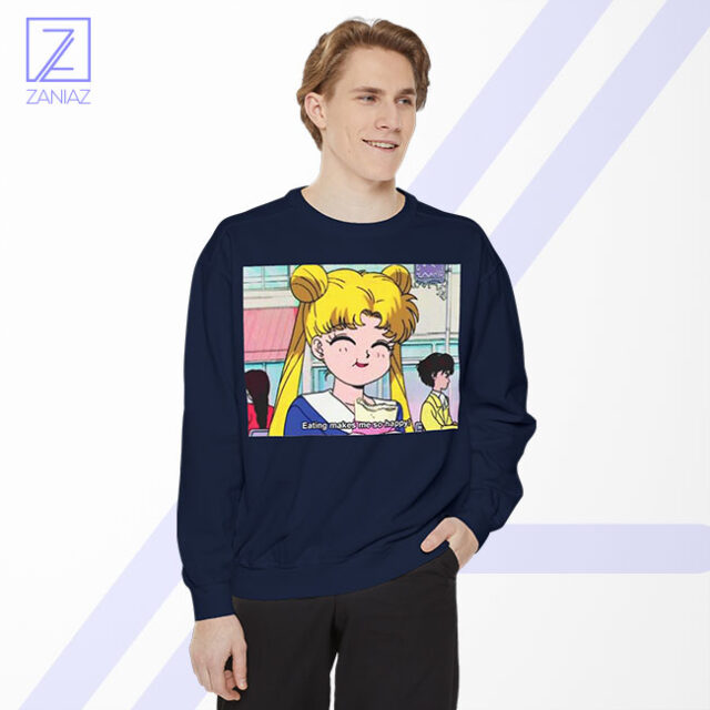 Sailor Moon Eating So Happy New Sweatshirt