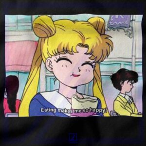 Sailor Moon Eating So Happy New closeup Sweatshirt - Foodlover Merch
