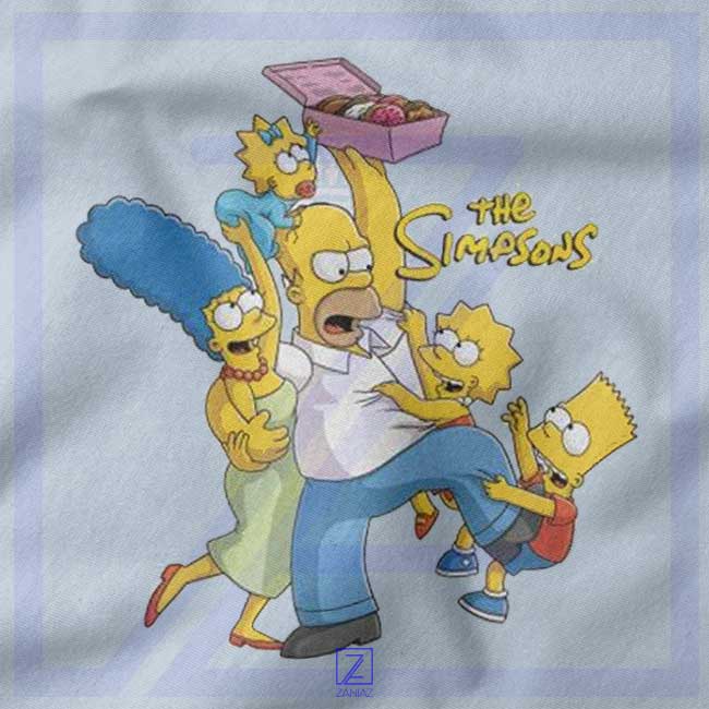 Simpson Family Loves Donuts closeup Tshirt - Animation